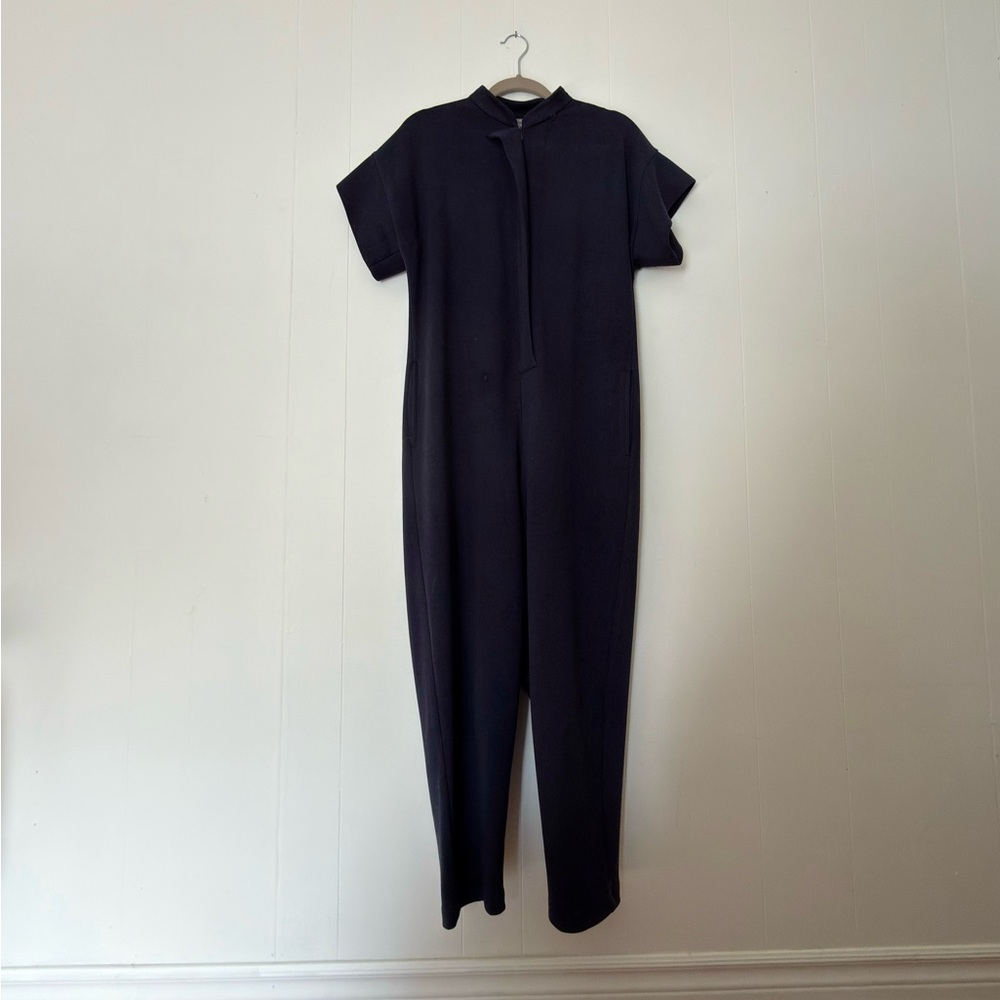 Sleek dropcrotch navy jumpsuit